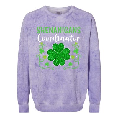 Shenanigans Coordinator Funny St Patrick's Day Teacher Colorblast Crewneck Sweatshirt