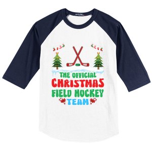 Snow Christmas Field Hockey Team Field Hockey Player Xmas Gift Baseball Sleeve Shirt