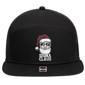 Sigma Claus Funny Christmas Santa Claus Sarcastic Joke 7 Panel Mesh Trucker Snapback Hat