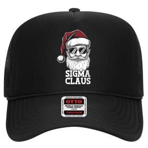 Sigma Claus Funny Christmas Santa Claus Sarcastic Joke High Crown Mesh Back Trucker Hat