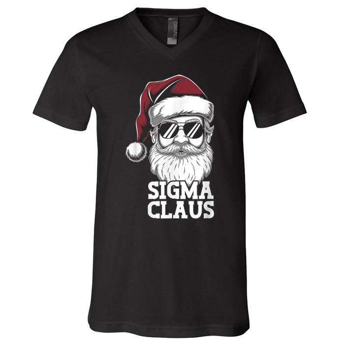 Sigma Claus Funny Christmas Santa Claus Sarcastic Joke V-Neck T-Shirt