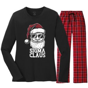 Sigma Claus Funny Christmas Santa Claus Sarcastic Joke Women's Long Sleeve Flannel Pajama Set 