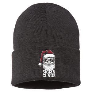 Sigma Claus Funny Christmas Santa Claus Sarcastic Joke Sustainable Knit Beanie