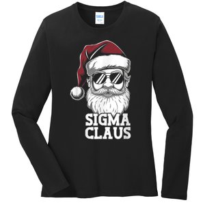 Sigma Claus Funny Christmas Santa Claus Sarcastic Joke Ladies Long Sleeve Shirt