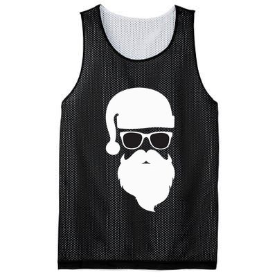 Santa Claus Face Sunglasses with Hat Beard Christmas  Mesh Reversible Basketball Jersey Tank
