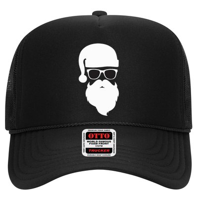Santa Claus Face Sunglasses with Hat Beard Christmas  Trucker Hat