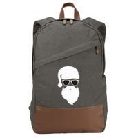 Santa Claus Face Sunglasses with Hat Beard Christmas  Cotton Canvas Backpack
