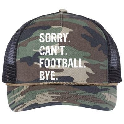 Sorry. CanT. Football. Bye. Retro Rope Trucker Hat Cap