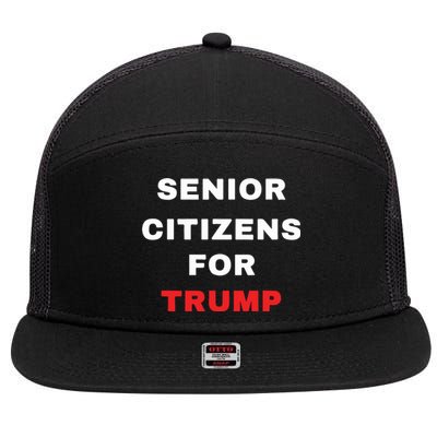 Seniors Citizens For Trump 7 Panel Mesh Trucker Snapback Hat