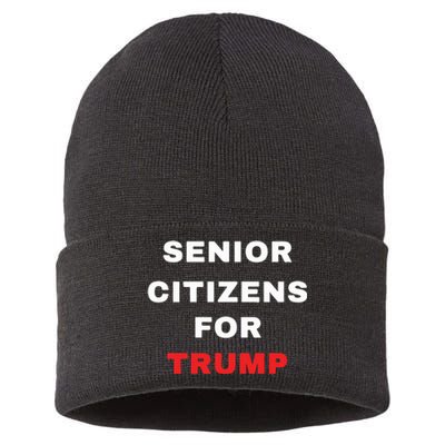 Seniors Citizens For Trump Sustainable Knit Beanie