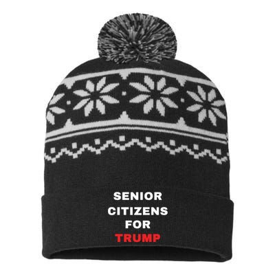 Seniors Citizens For Trump USA-Made Snowflake Beanie