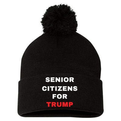 Seniors Citizens For Trump Pom Pom 12in Knit Beanie