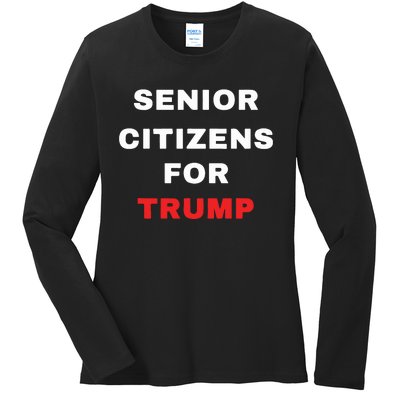 Seniors Citizens For Trump Ladies Long Sleeve Shirt