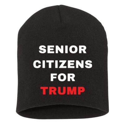 Seniors Citizens For Trump Short Acrylic Beanie