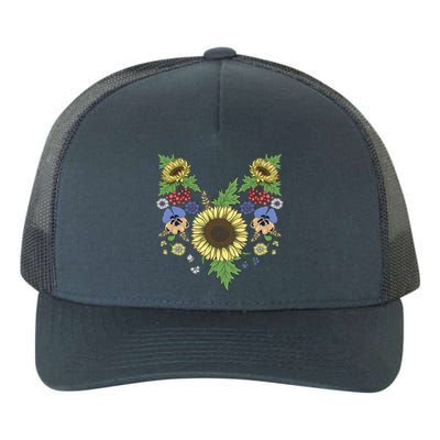 Sunflowers Cute Floral Ukrainian Vyshyvanka Style Sunflower Gift Yupoong Adult 5-Panel Trucker Hat