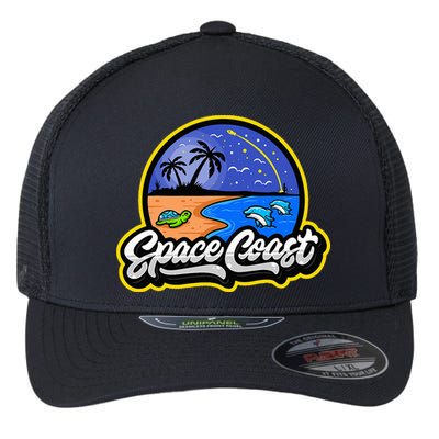 Space Coast Florida Space And Rocket Program Flexfit Unipanel Trucker Cap
