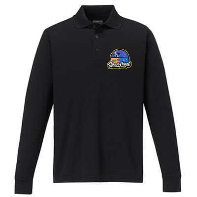 Space Coast Florida Space And Rocket Program Performance Long Sleeve Polo