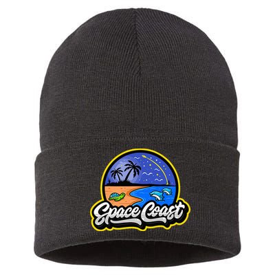 Space Coast Florida Space And Rocket Program Sustainable Knit Beanie