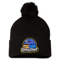 Space Coast Florida Space And Rocket Program Pom Pom 12in Knit Beanie