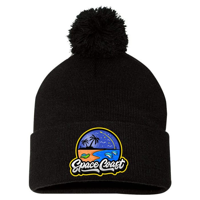 Space Coast Florida Space And Rocket Program Pom Pom 12in Knit Beanie