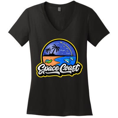 Space Coast Florida Space And Rocket Program Women's V-Neck T-Shirt