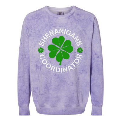 Shenanigans Coordinator Funny Teacher St Patrick's Day Colorblast Crewneck Sweatshirt