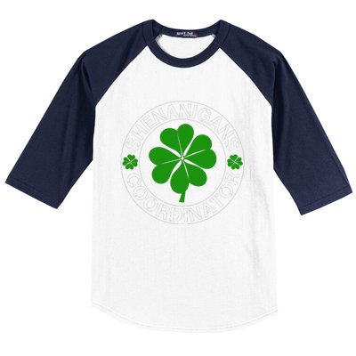 Shenanigans Coordinator Funny Teacher St Patrick's Day Baseball Sleeve Shirt