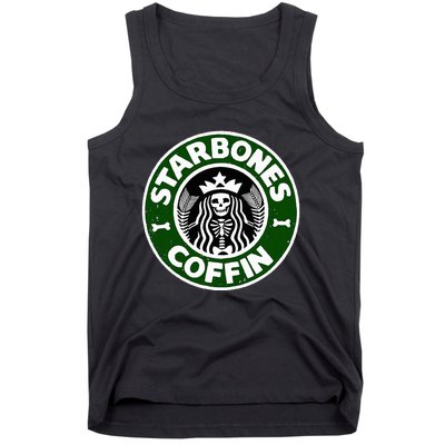 Starbones Coffin Funny Horror Coffee Tank Top