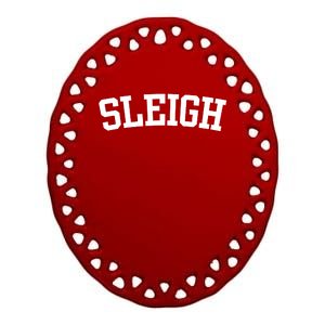 Sleigh Christmas Family Ceramic Oval Ornament