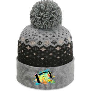 Splattered Colorful Football Lover The Baniff Cuffed Pom Beanie