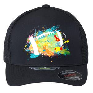 Splattered Colorful Football Lover Flexfit Unipanel Trucker Cap