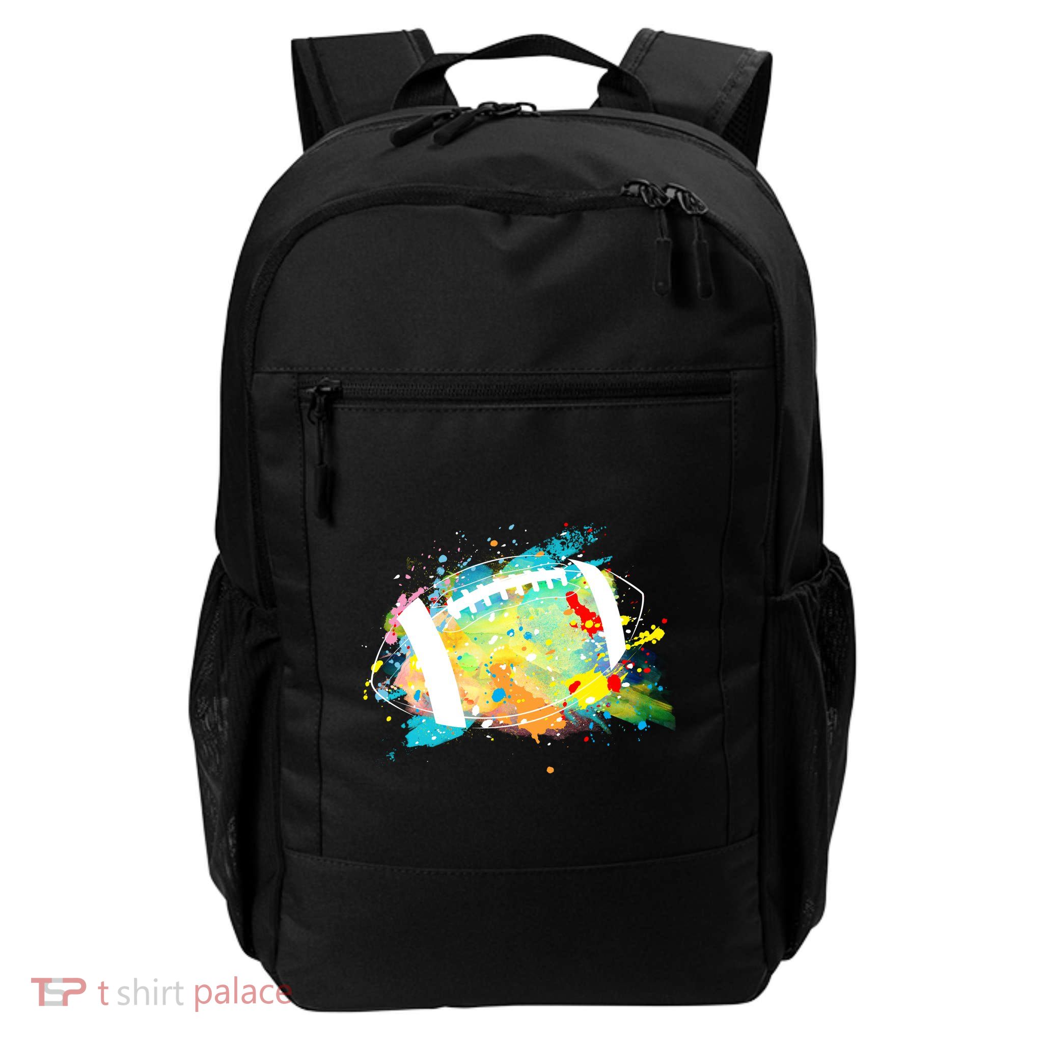 Splattered Colorful Football Lover Daily Commute Backpack