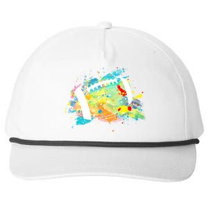 Splattered Colorful Football Lover Snapback Five-Panel Rope Hat