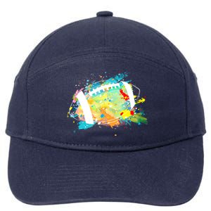 Splattered Colorful Football Lover 7-Panel Snapback Hat