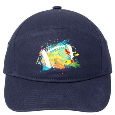 Splattered Colorful Football Lover 7-Panel Snapback Hat