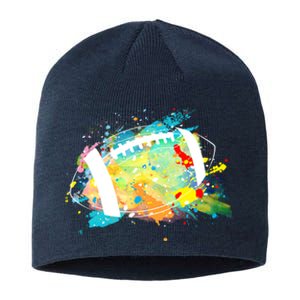 Splattered Colorful Football Lover Sustainable Beanie