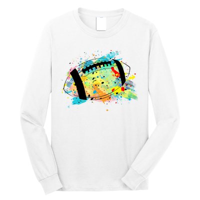 Splattered Colorful Football Lover Long Sleeve Shirt