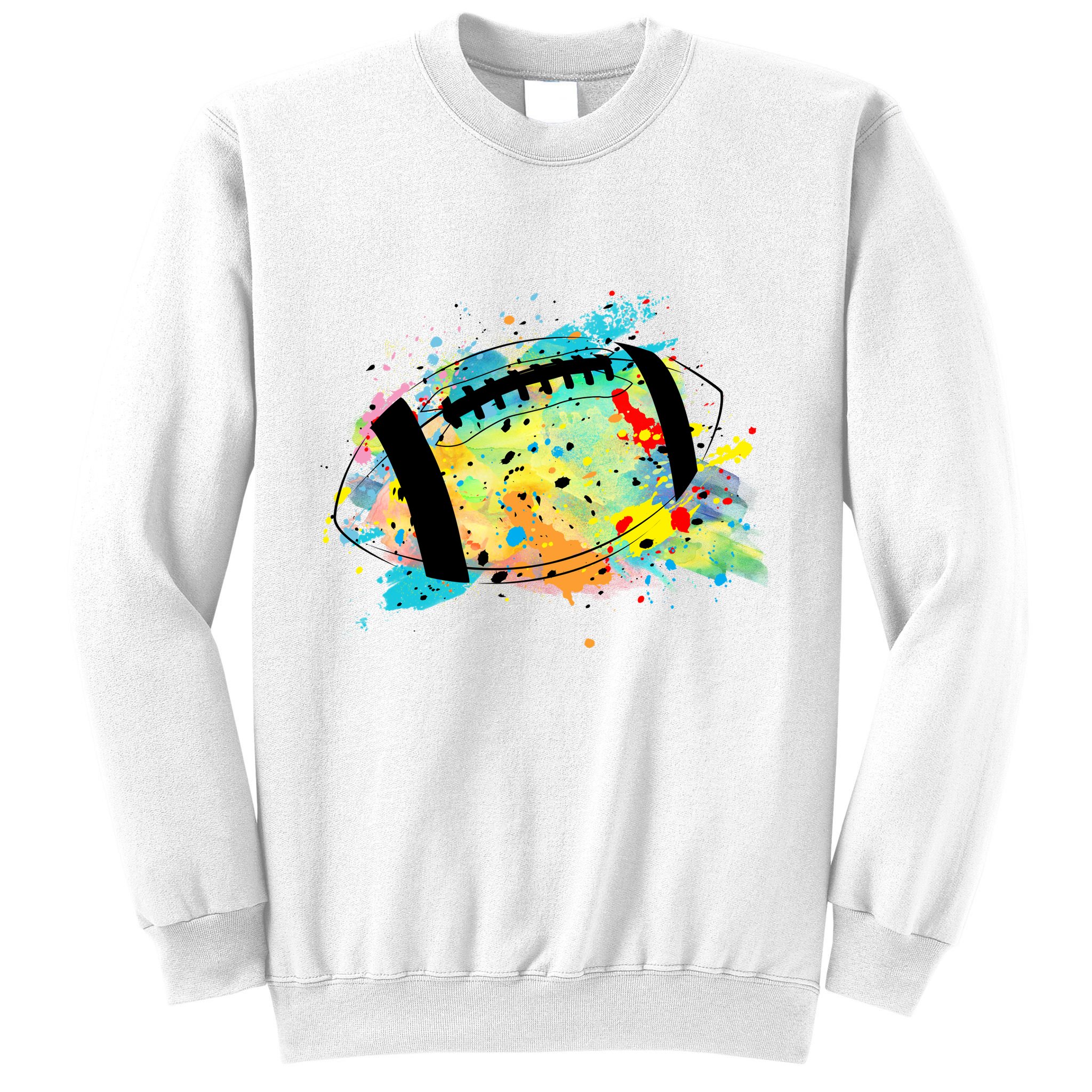 Splattered Colorful Football Lover Sweatshirt