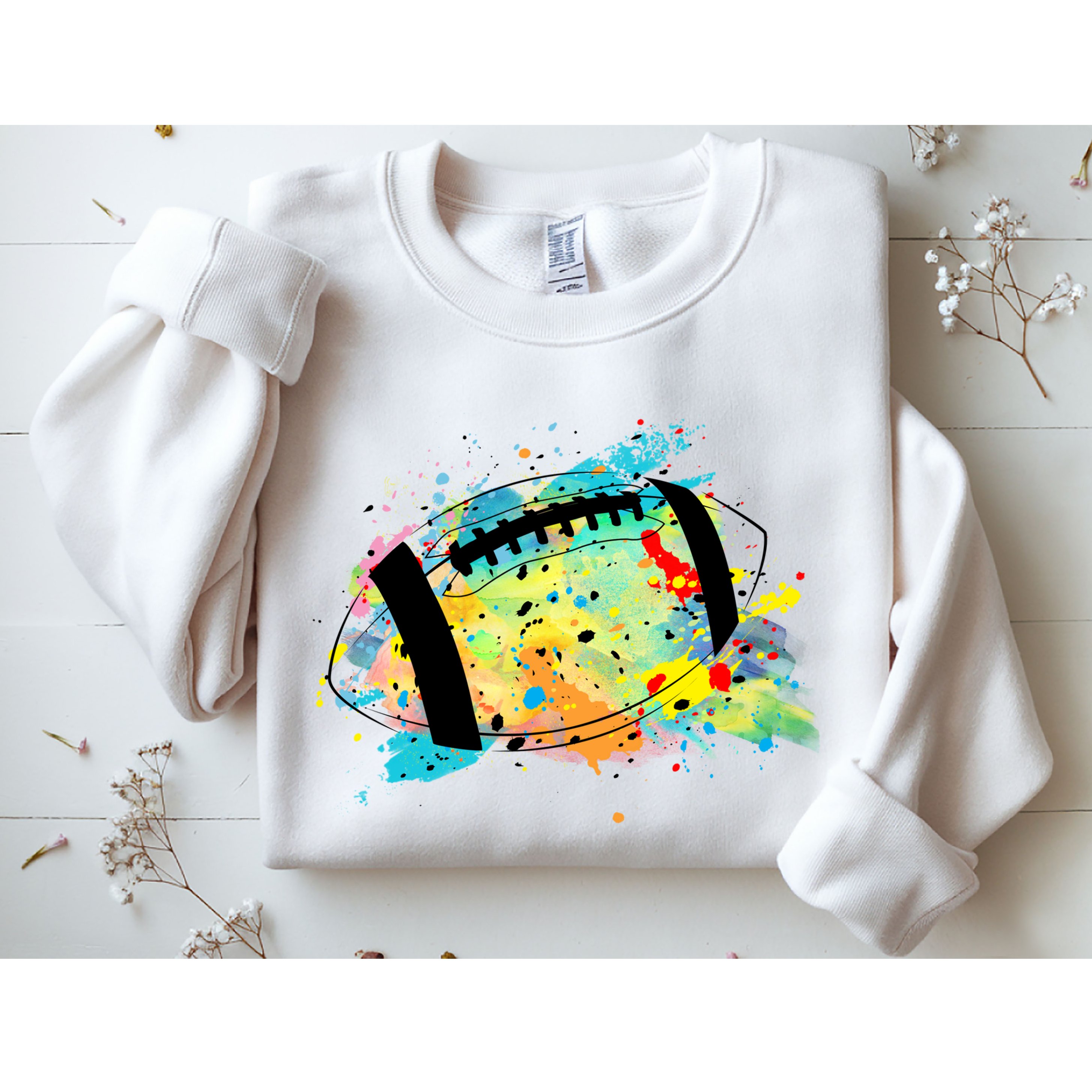 Splattered Colorful Football Lover Sweatshirt