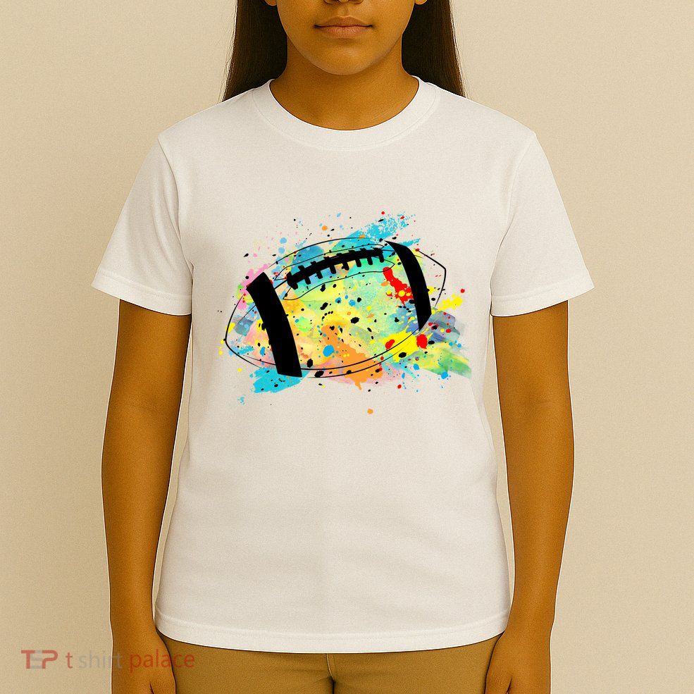 Splattered Colorful Football Lover T-Shirt