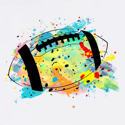 Splattered Colorful Football Lover T-Shirt