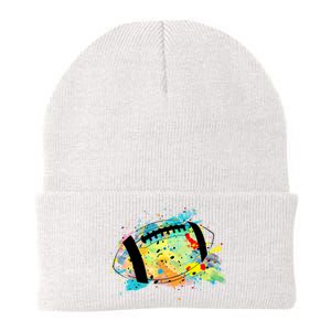 Splattered Colorful Football Lover Knit Cap Winter Beanie