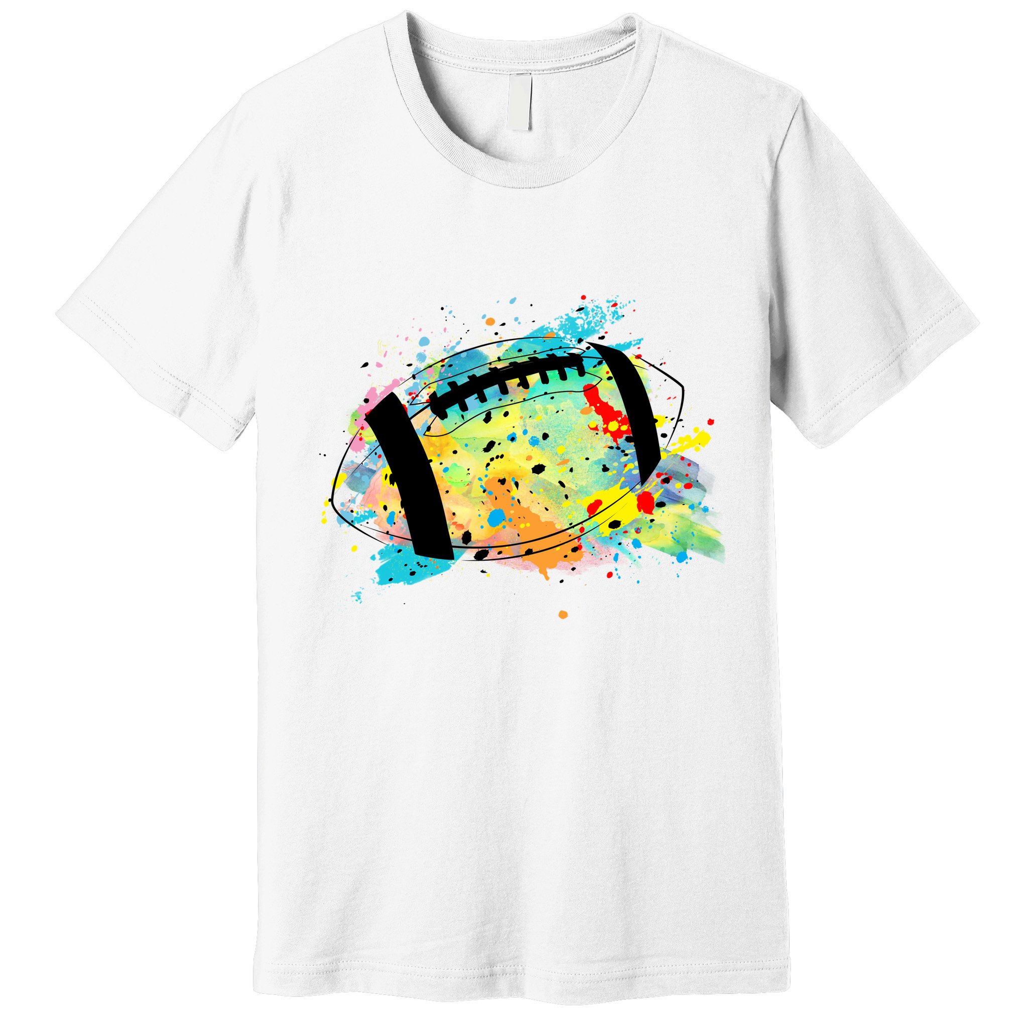 Splattered Colorful Football Lover Premium T-Shirt