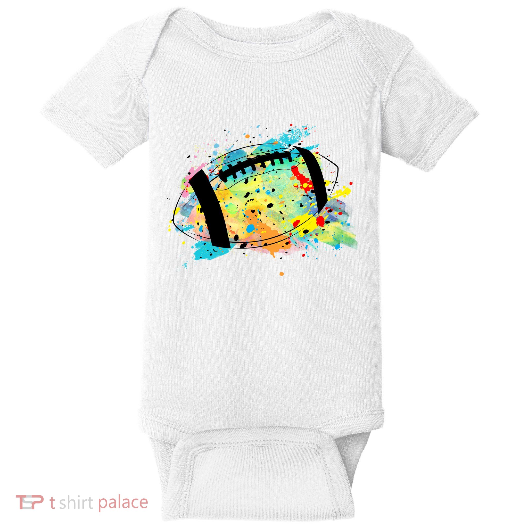 Splattered Colorful Football Lover Baby Bodysuit