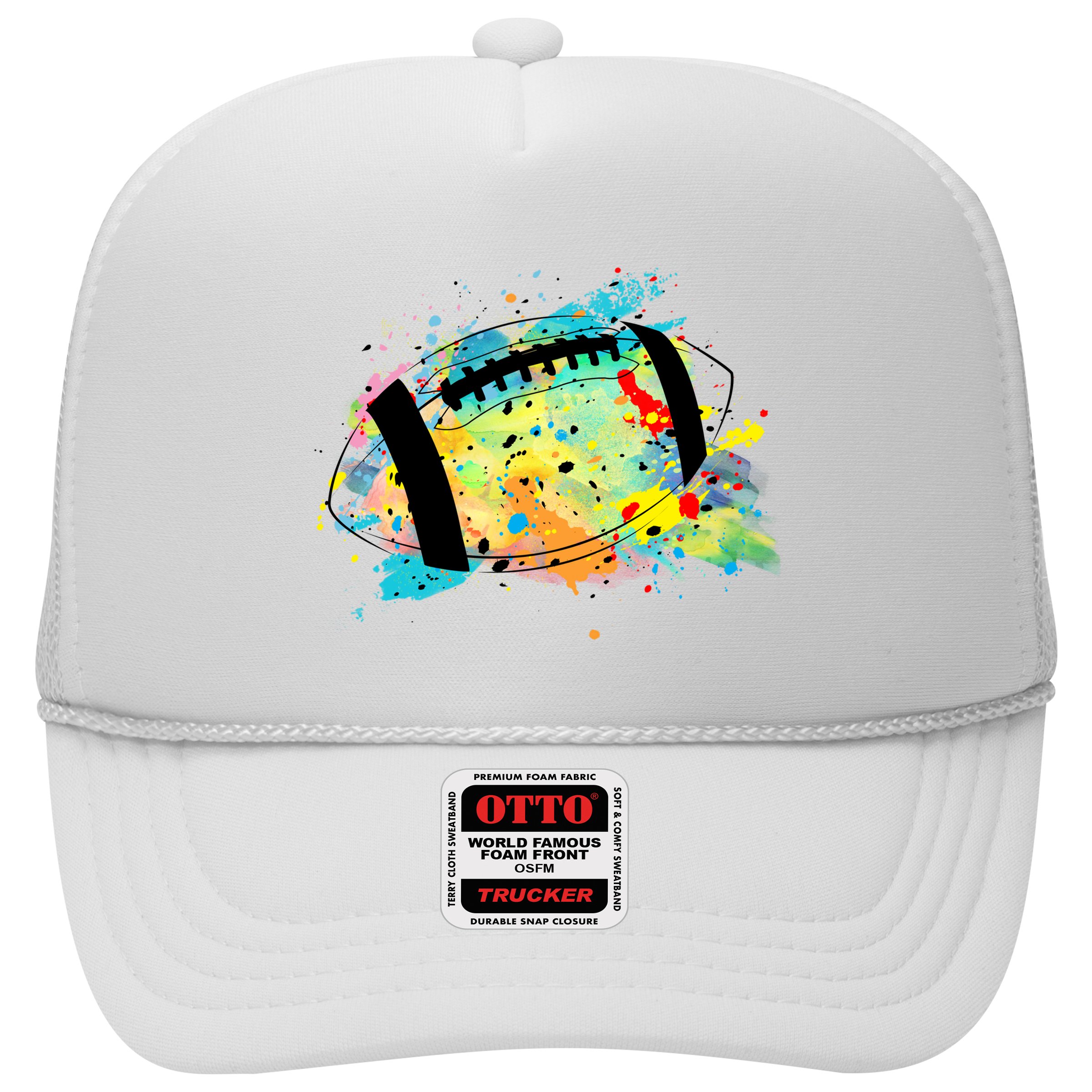 Splattered Colorful Football Lover Hat