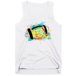 Splattered Colorful Football Lover Tank Top