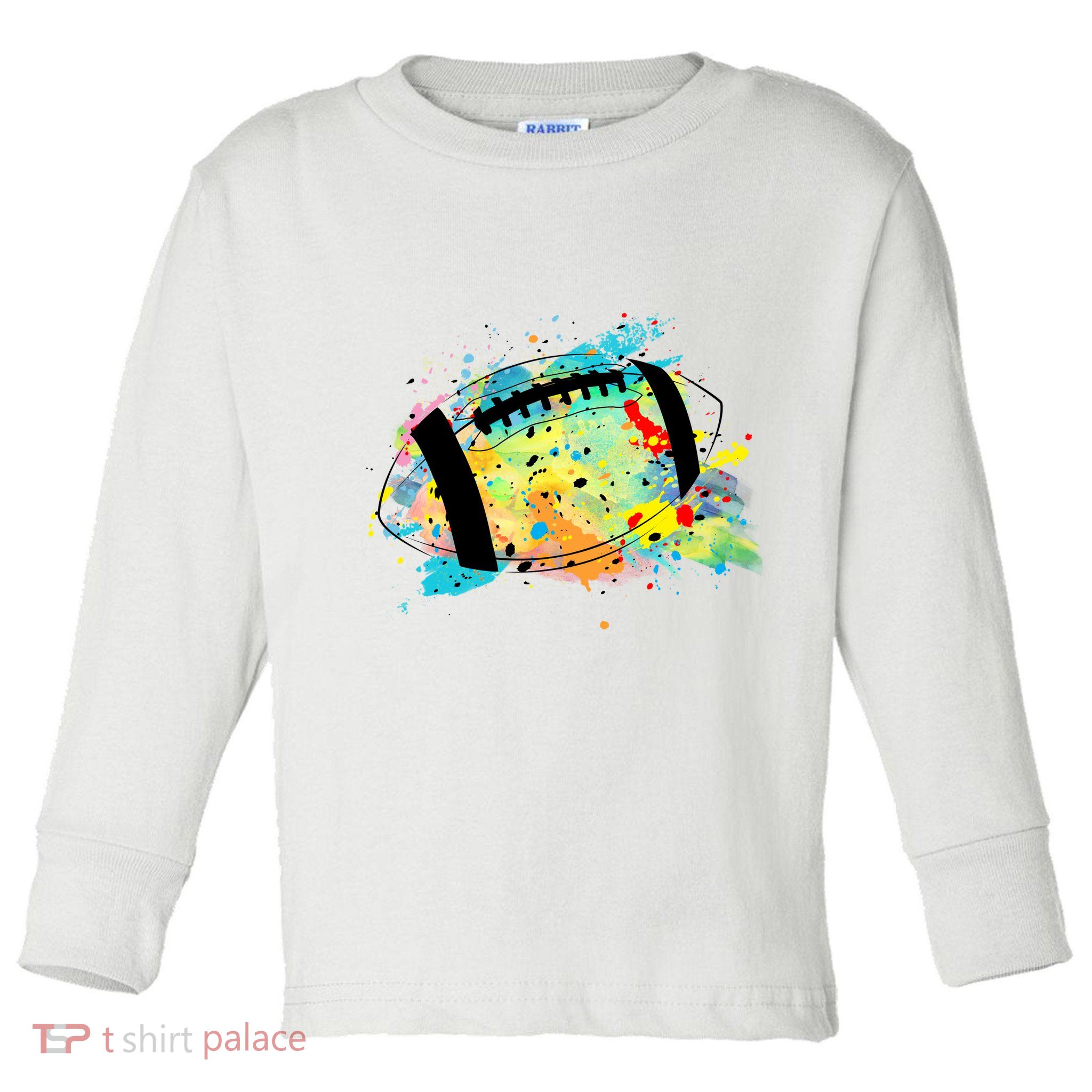Splattered Colorful Football Lover Toddler Long Sleeve Shirt
