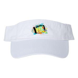 Splattered Colorful Football Lover Valucap Bio-Washed Visor