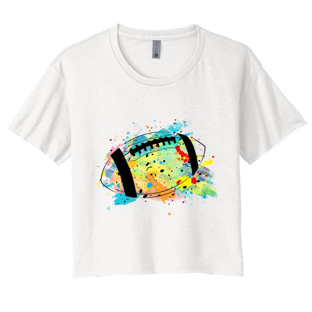 Splattered Colorful Football Lover Crop Top