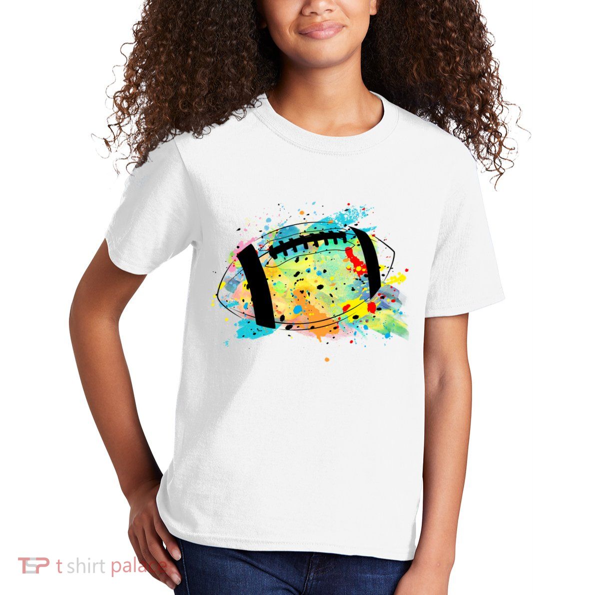 Splattered Colorful Football Lover Kids T-Shirt